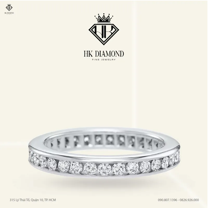 Channel-Set Round Brilliant Diamond Wedding Band