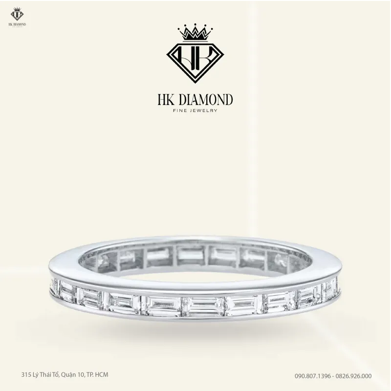 Channel-Set Baguette-Cut Diamond Wedding Band