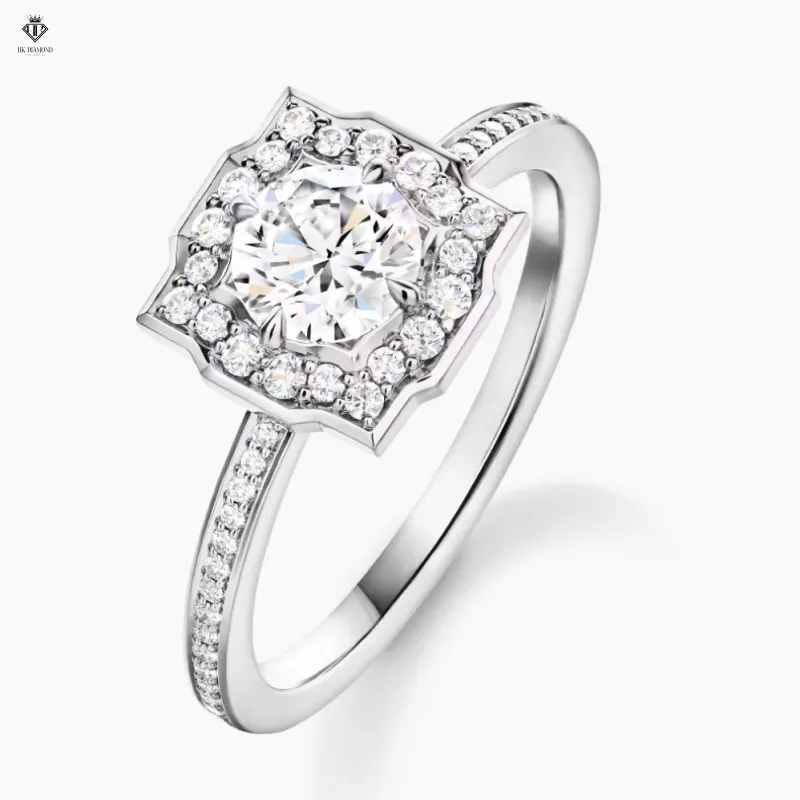 Belle Round Brilliant Diamond Micropavé  Ring