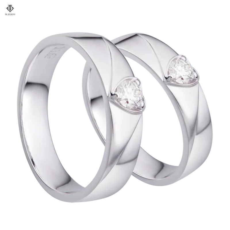 Nhẫn Cưới Solitaire Hình Trái Tim