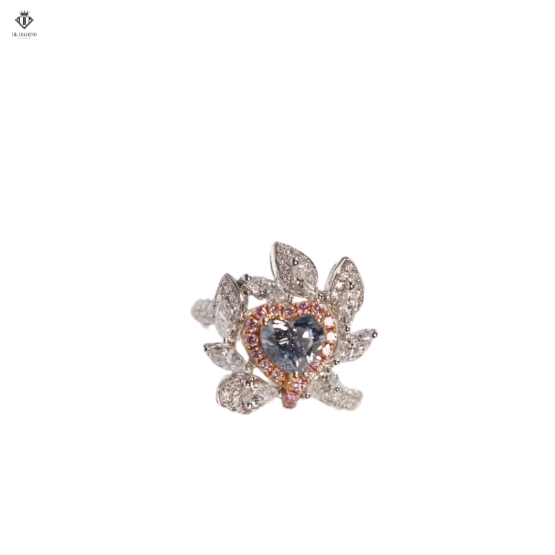 Nhẫn Kim Cương Xanh Hình Trái Tim