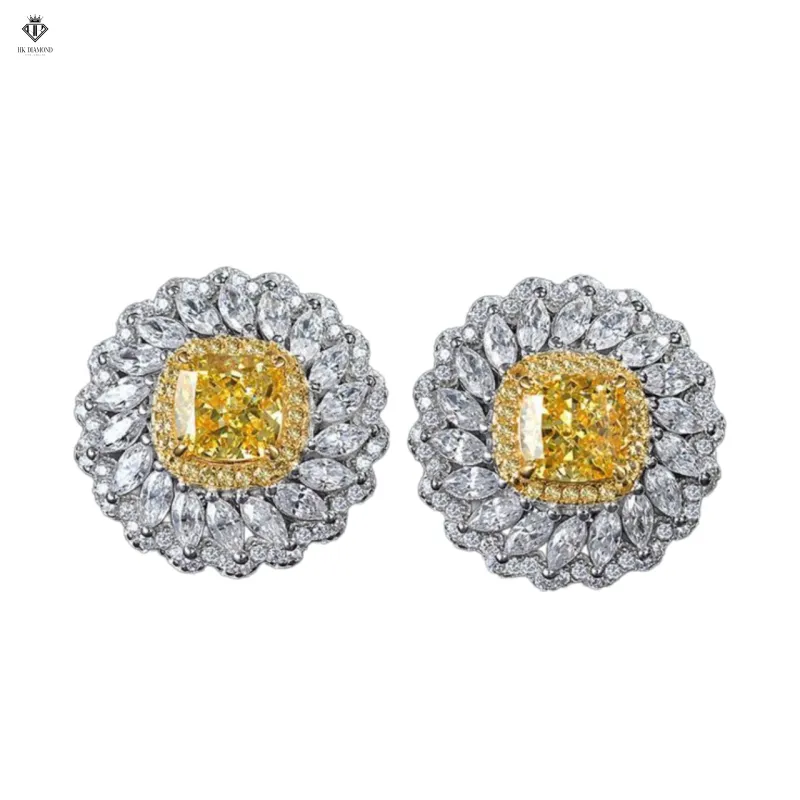 Cushion Yellow Flower Earring