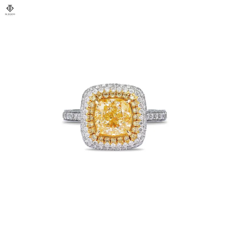 Cushion Yellow Diamond Ring