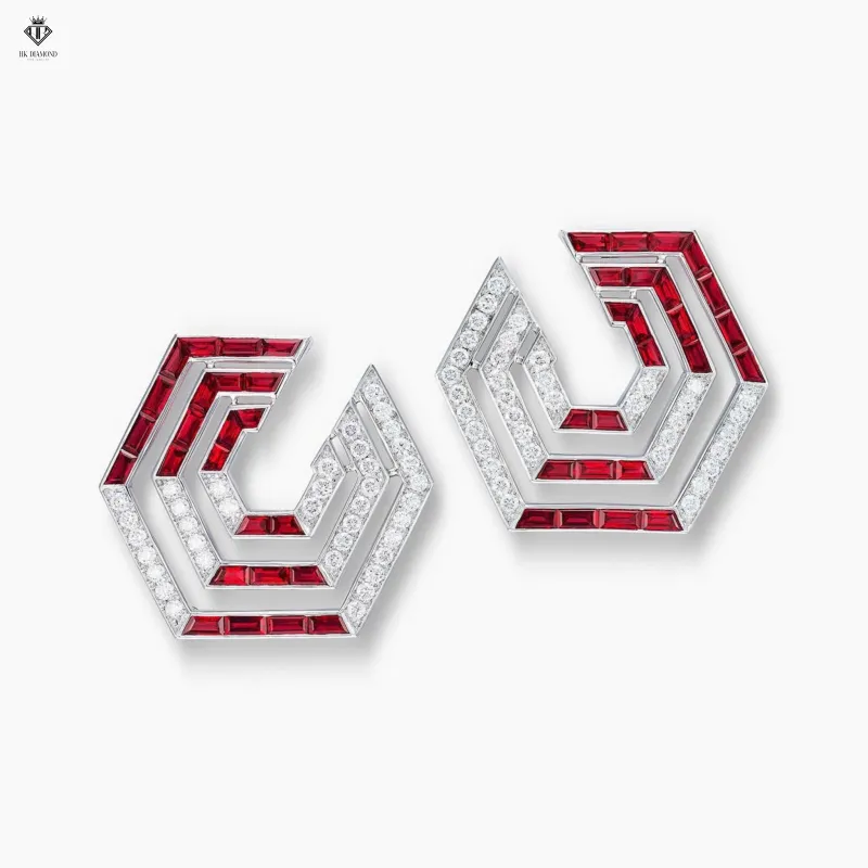 Ruby Fancy Shape Earring