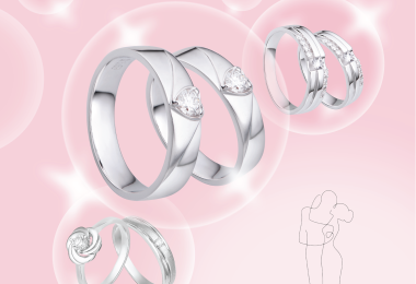 Nhẫn Cưới Solitaire Hình Trái Tim