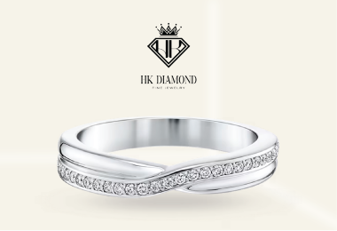 Tryst Single Row Pave Diamond Wedding Band