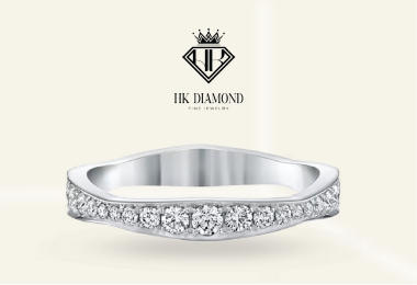 Wave Pave Diamond Wedding Band