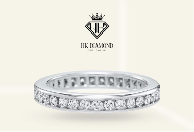 Channel-Set Round Brilliant Diamond Wedding Band