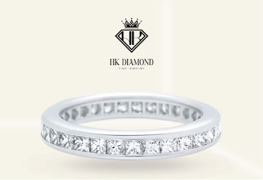 Channel Set Princess Cut Diamond Wedding Band