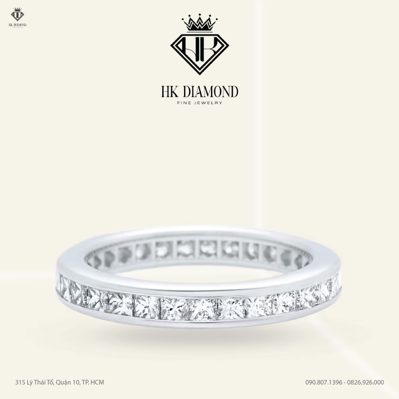 Channel-Set Princess-Cut Diamond Wedding Band