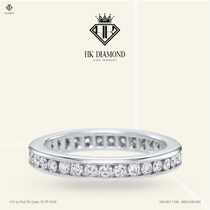 Channel-Set Round Brilliant Diamond Wedding Band
