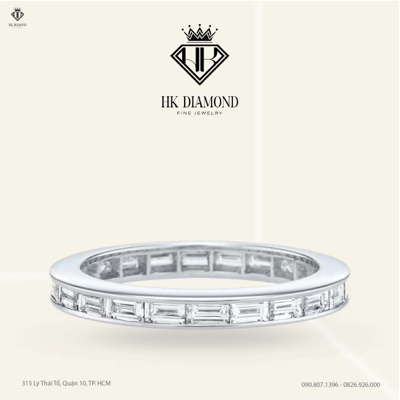 Channel-Set Baguette-Cut Diamond Wedding Band