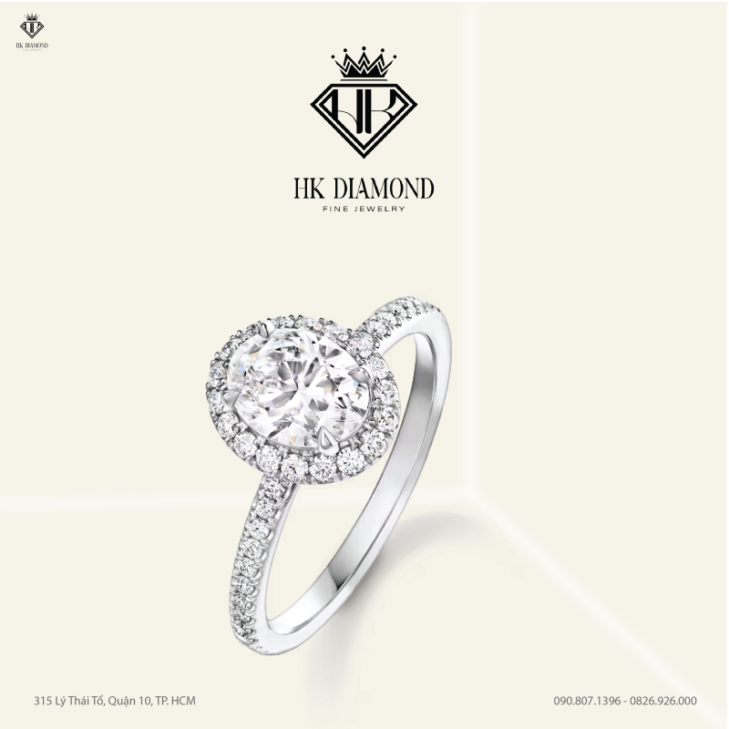 The One Oval-Shaped Diamond Micropavé Engagement Ring