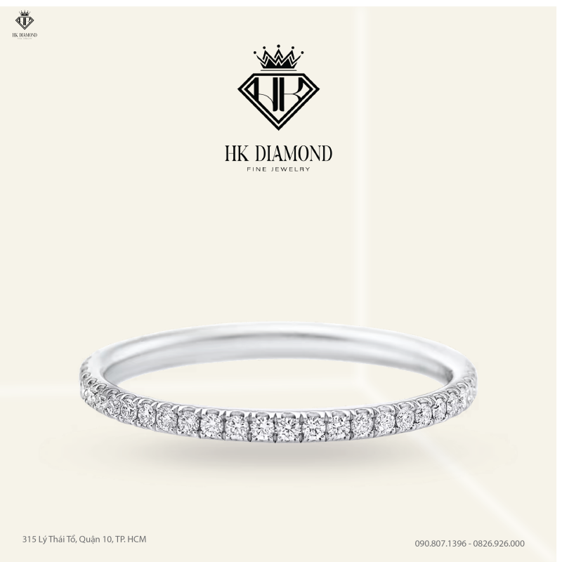 Micropavé Diamond Narrow Wedding Band