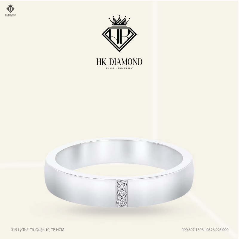 Vertical Diamond Row Wedding Band