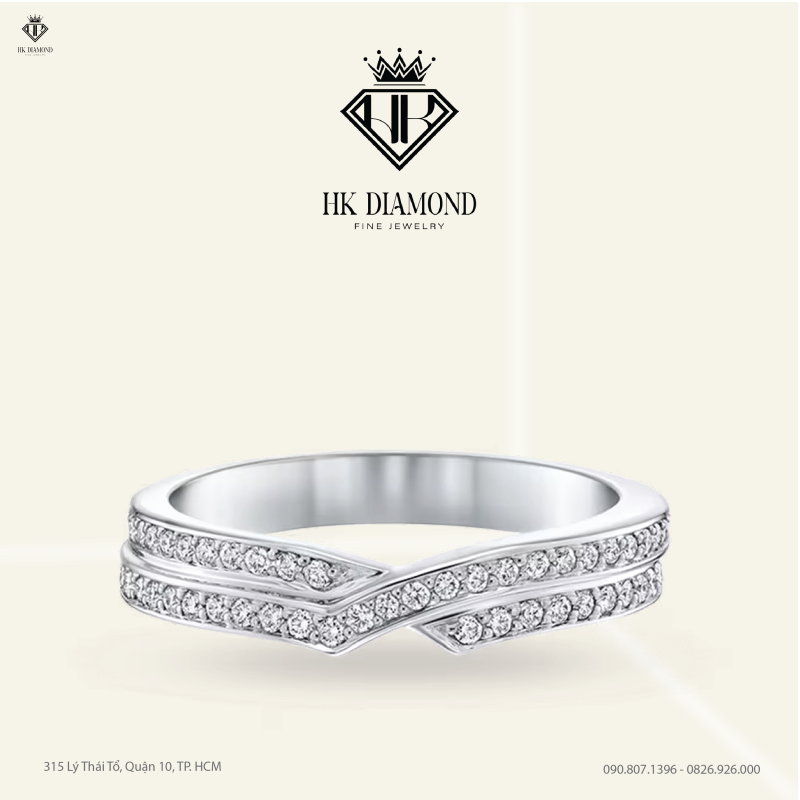 Tryst Two Row Pave Diamond Wedding Band