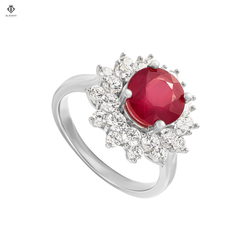 Nhẫn Hoa Ruby 