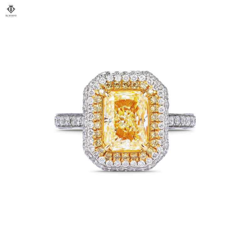Long Radiant Yellow Diamond Ring