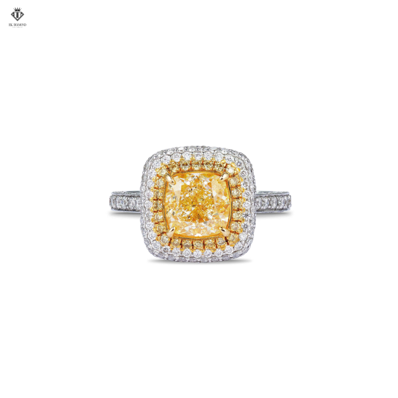 Cushion Yellow Diamond Ring