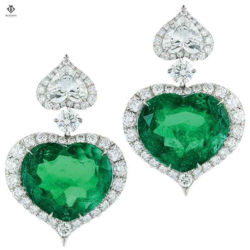 Heart Emerald Earring