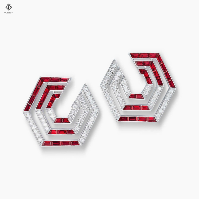 Ruby Fancy Shape Earring