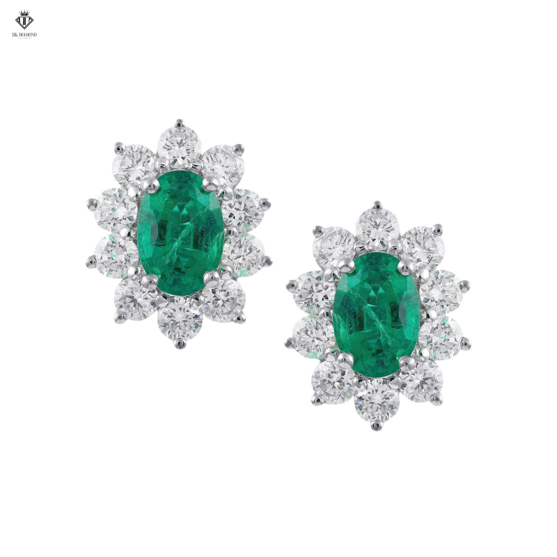 Oval Emerald Earring